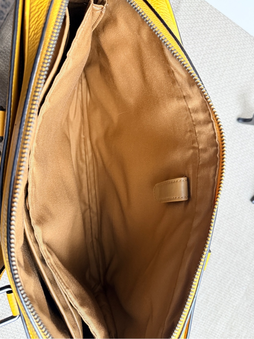 Coach Yellow Pebbled Leather Laptop Brief - Picture 6 of 16